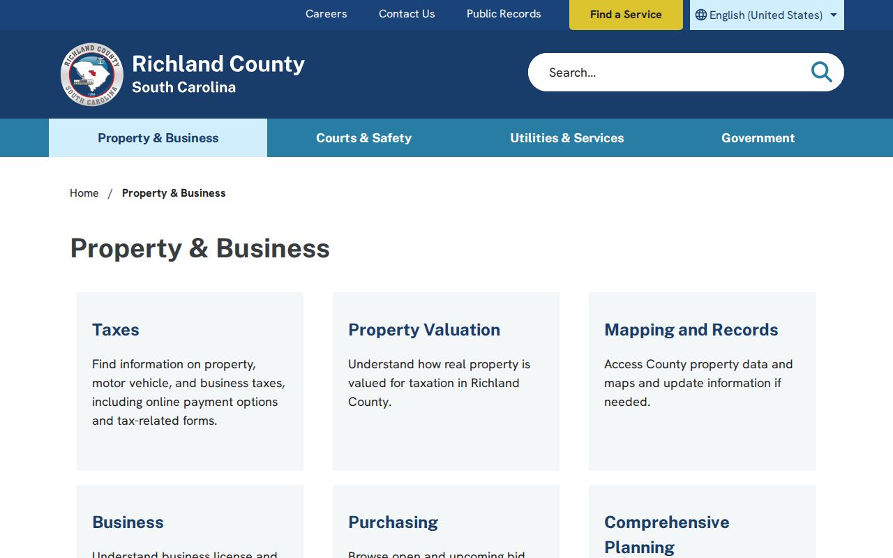 Richland County residents directory property search entry