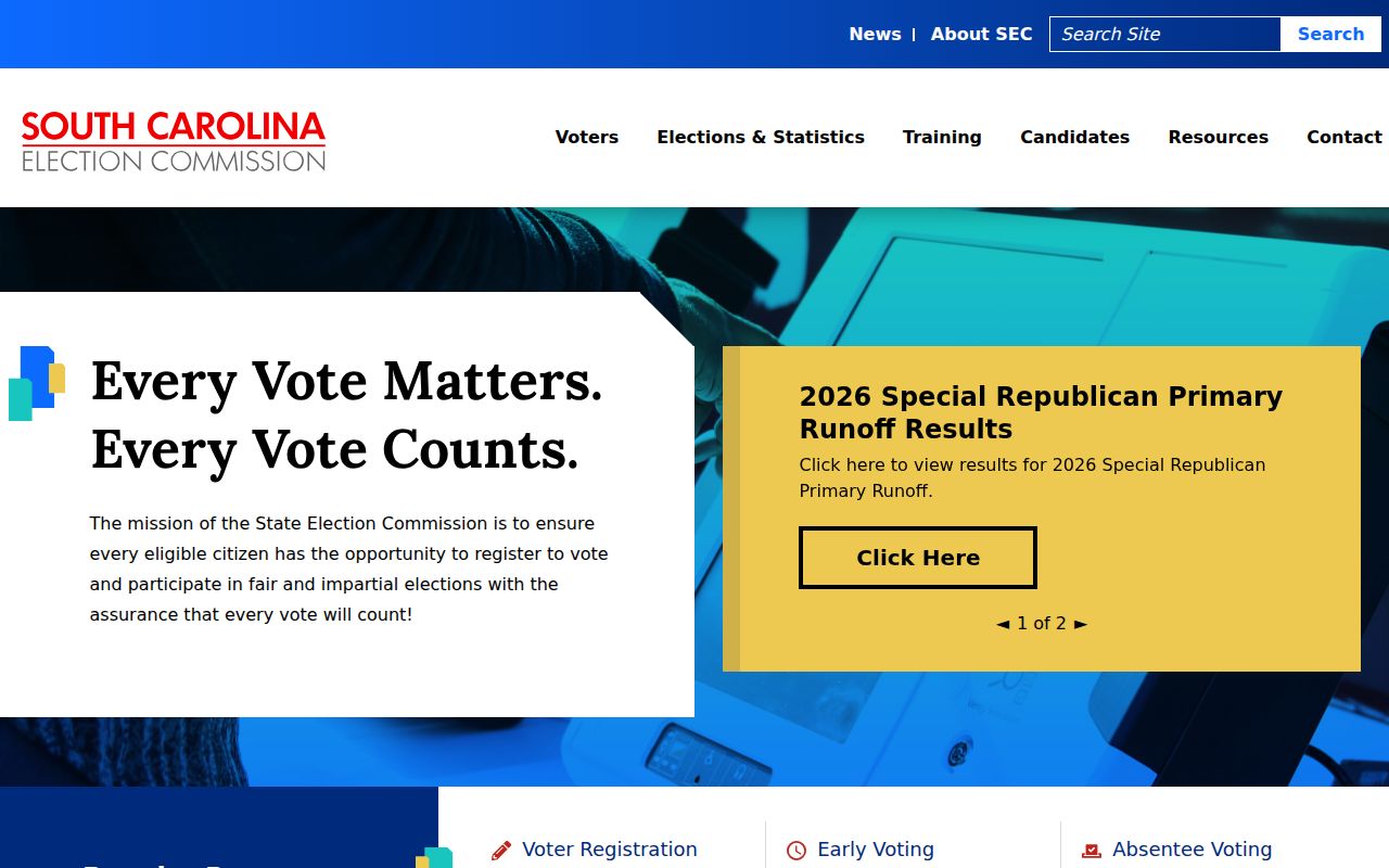 Richland County residents directory South Carolina voter lookup screen
